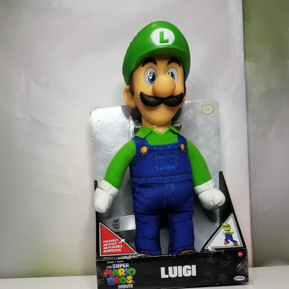 Nintendo Super Mario Movie 15" Luigi Poseable Plush, Stuffed Action Figure NWT - Picture 1 of 6